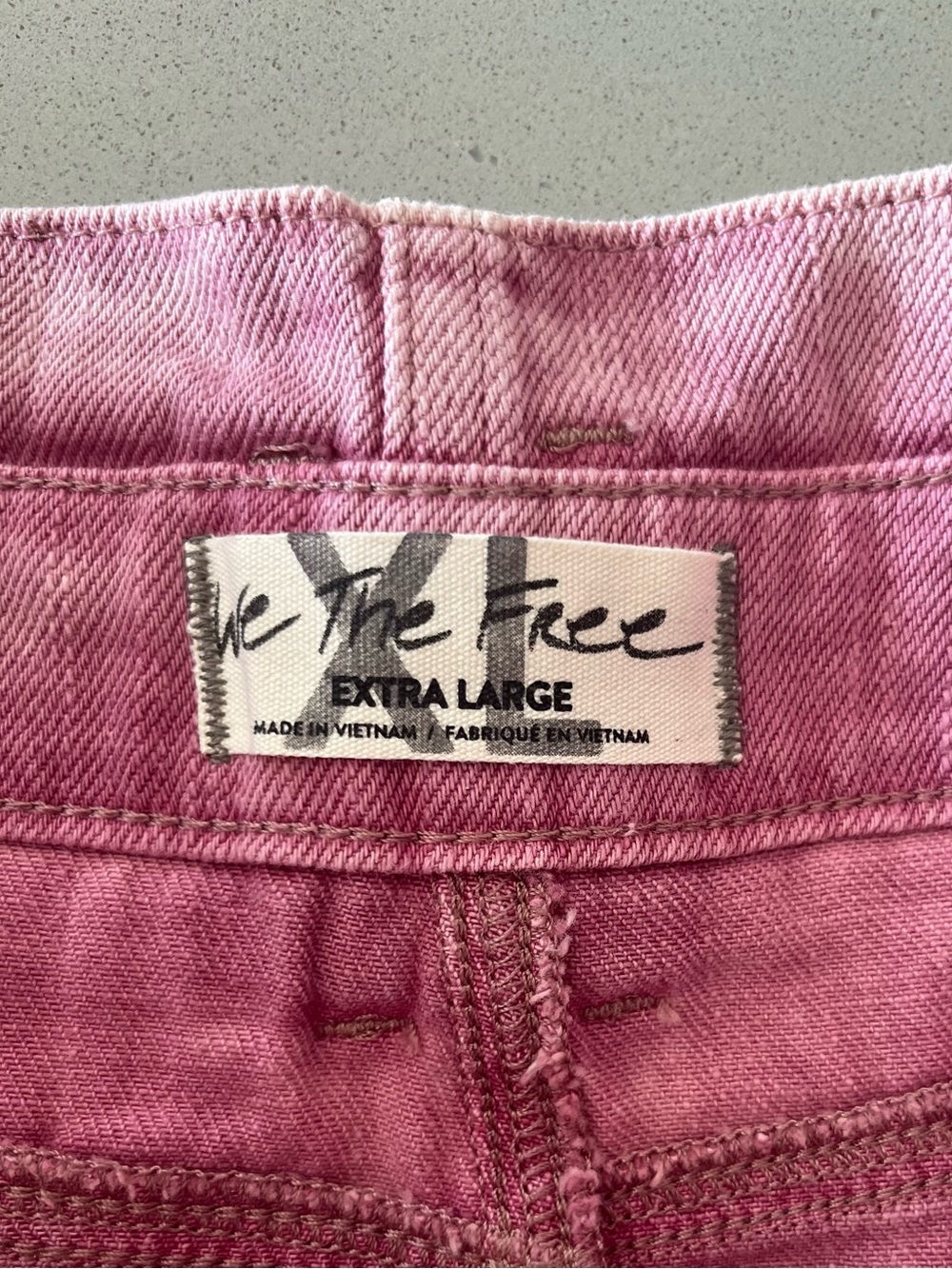 NWT Free People See You Sometime Denim Pink Cut Off Shorts Belted Fray Hem XL - Picture 7 of 11